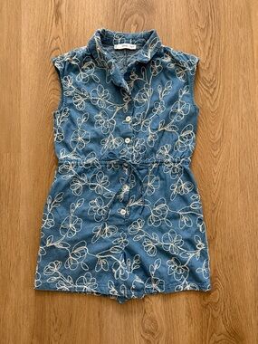 MANGO denim embroidered jumpsuit